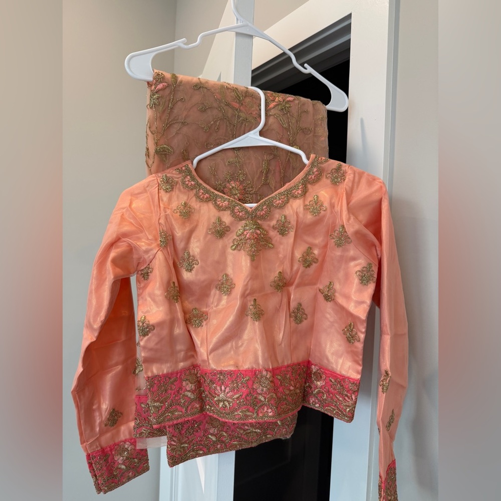 Peach/Pink 3 piece Sari * brand new* Indian/pakistani formal wear